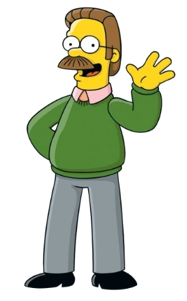 Kuva Ned Flandersista vilkuttamassa iloisesti