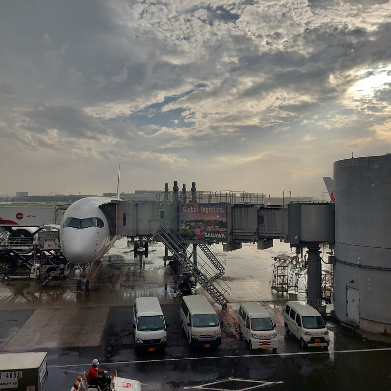 Lentokone kiinni lentokentän portilla.